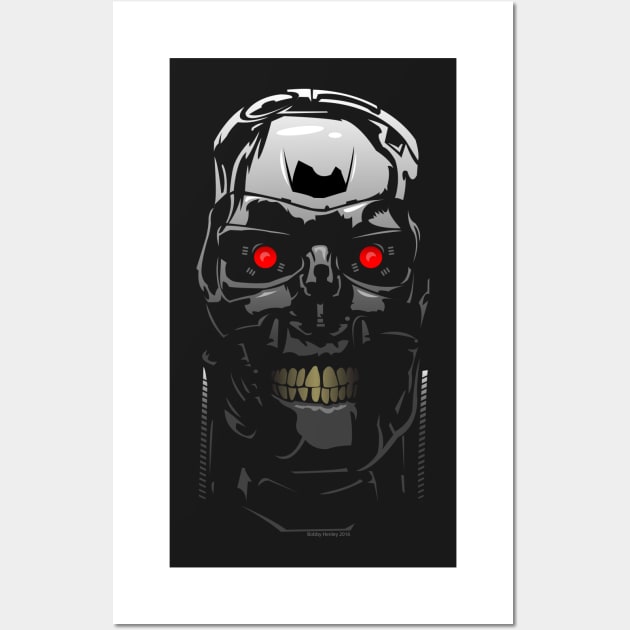 Terminator skull Wall Art by Illustratorator